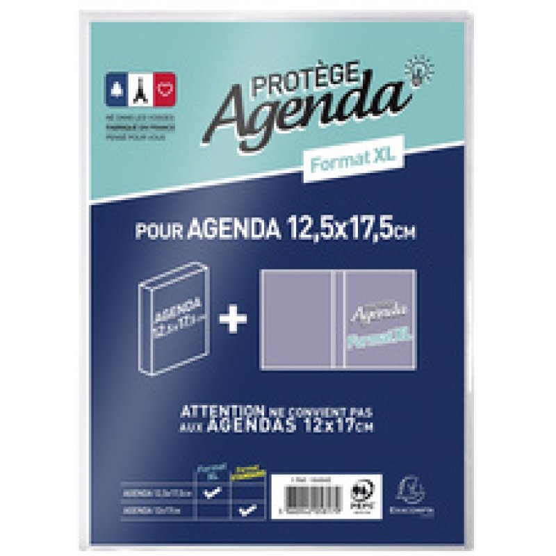 EXACOMPTA Protège-agenda XL, en PVC, translucide