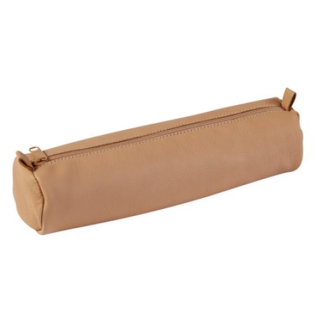 Clairefontaine Trousse ronde, cuir naturel
