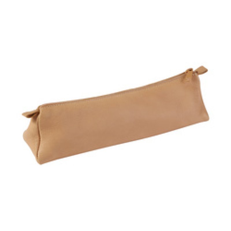 Clairefontaine Trousse plate, cuir naturel