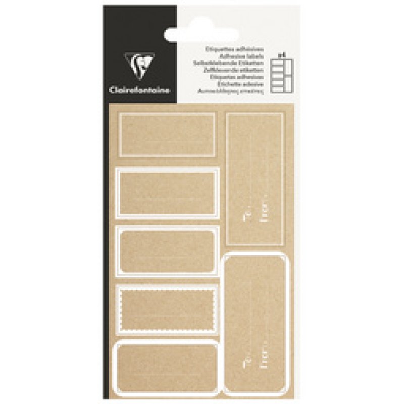 Clairefontaine Etiquettes adhésives "Rectangle kraft", noir