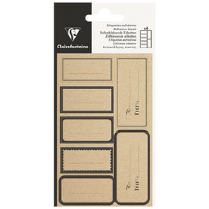 Clairefontaine Etiquettes adhésives "Rectangle kraft",blanc