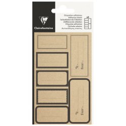 Clairefontaine Etiquettes adhésives "Ovale kraft", noir