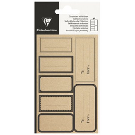 Clairefontaine Etiquettes adhésives "Ovale kraft", noir