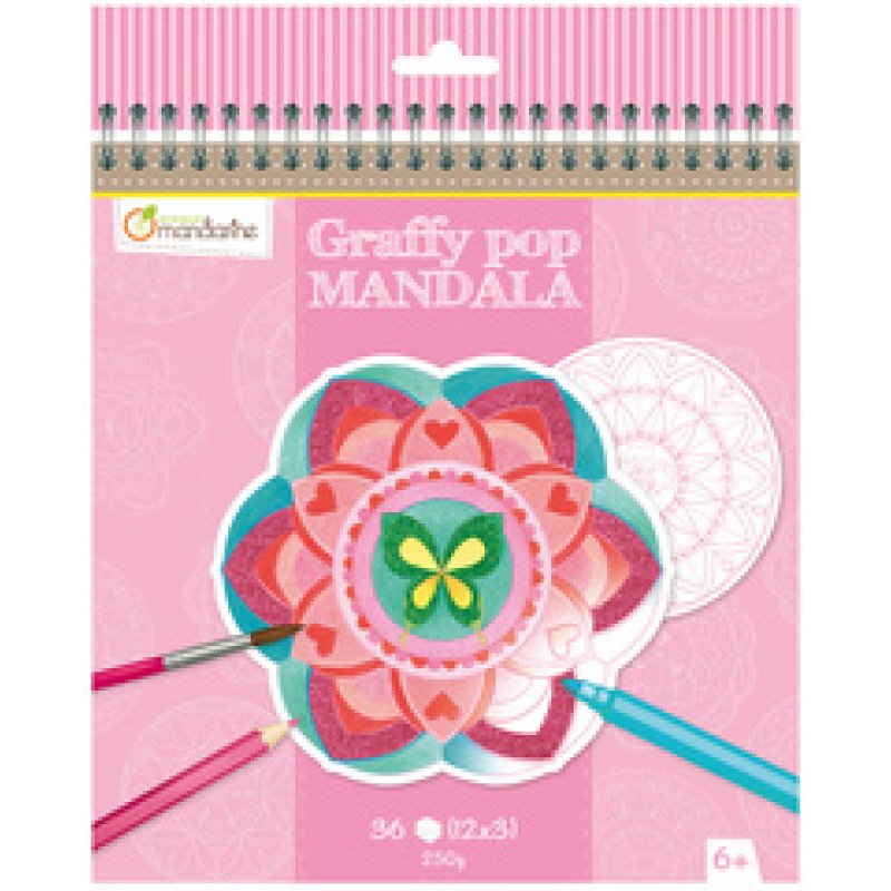 avenue mandarine Carnet de coloriage "Graffy Pop Mandala"