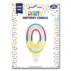 Clairefontaine Bougie chiffre "Pailletée", numéro 0