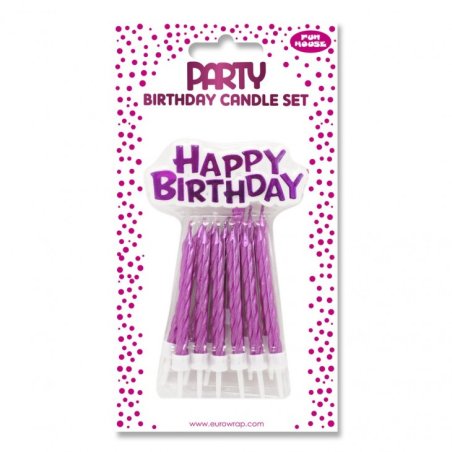 Clairefontaine Bougie d'anniversaire Happy Birthday, rose