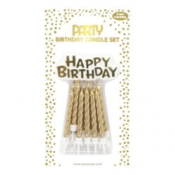 Clairefontaine Bougie d'anniversaire Happy Birthday, or