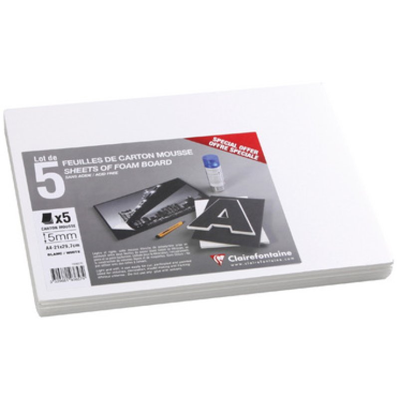 Clairefontaine Carton mousse, 297 x 420 mm (A3), 3 mm, blanc