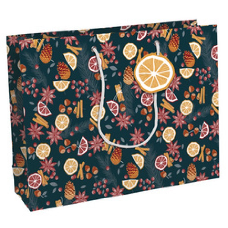 Clairefontaine Sac cadeau de Noël "Agrumes", moyen