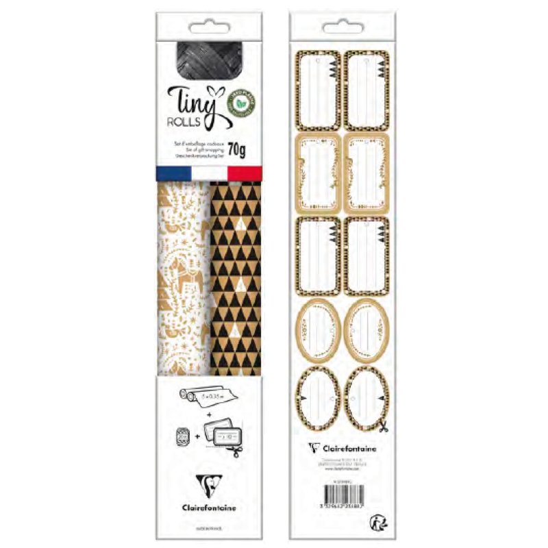 Clairefontaine Set de papiers cadeau de Noël "Tiny Rolls"