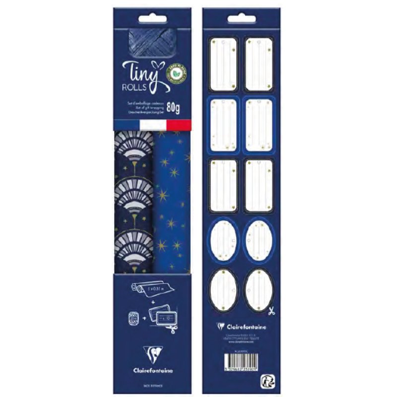Clairefontaine Set de papiers cadeau de Noël "Tiny Rolls"