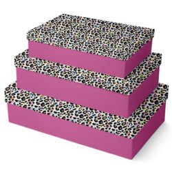 Clairefontaine Set de boîtes cadeau "Léopard", 3 pièces