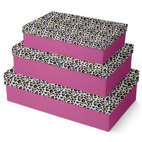 Clairefontaine Set de boîtes cadeau "Léopard", 3 pièces