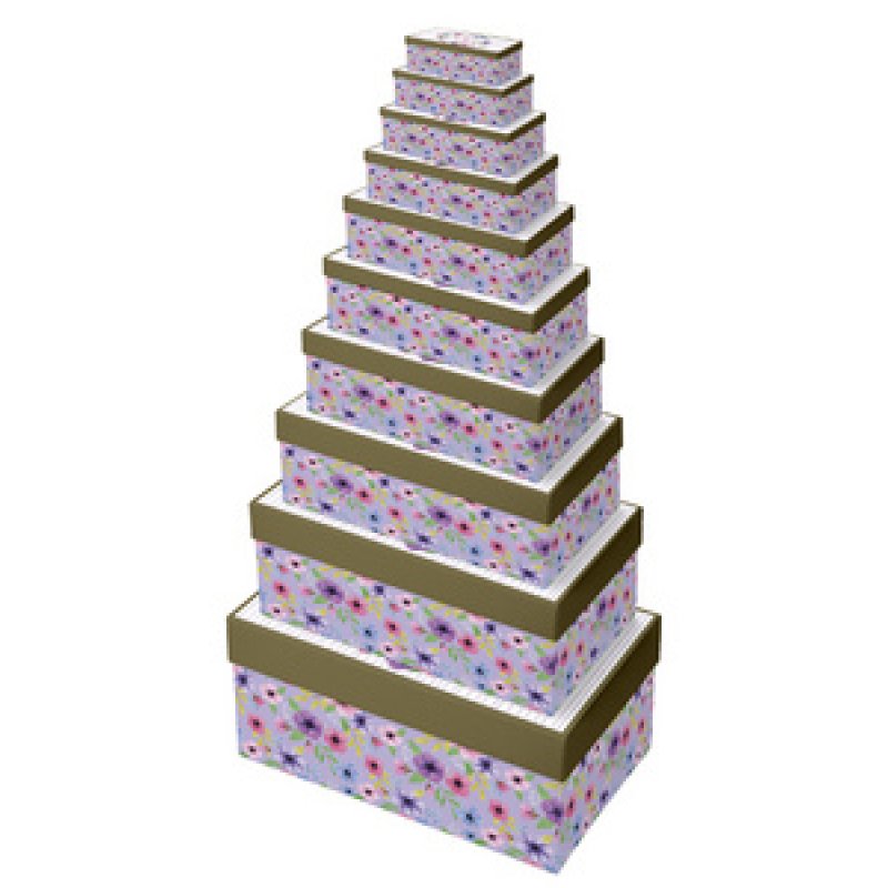 Clairefontaine Set de boîtes cadeau "Fleurs", 10 pièces