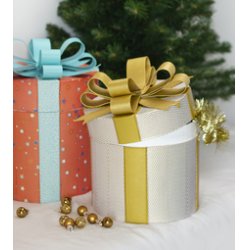 décopatch Boîte cadeau en papier mâché, rond, set de 2