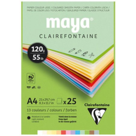 Clairefontaine Bloc de papier couleur MAYA, A4, 270 g/m2