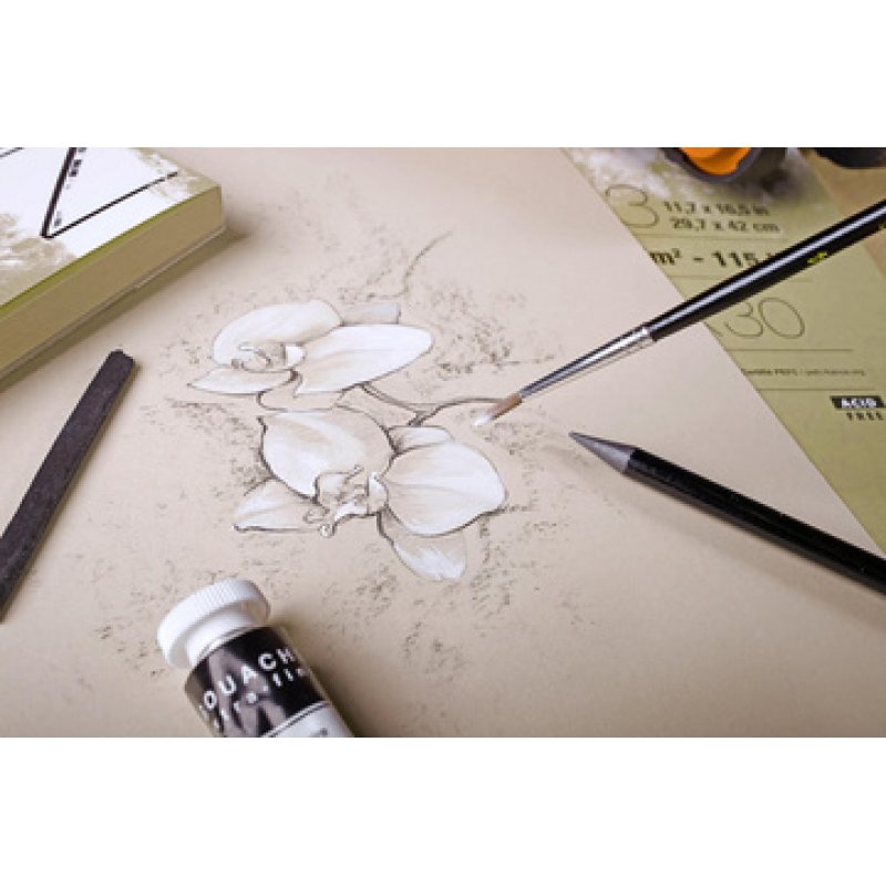 Clairefontaine Bloc de papier à dessin Paint'ON Naturel, A3