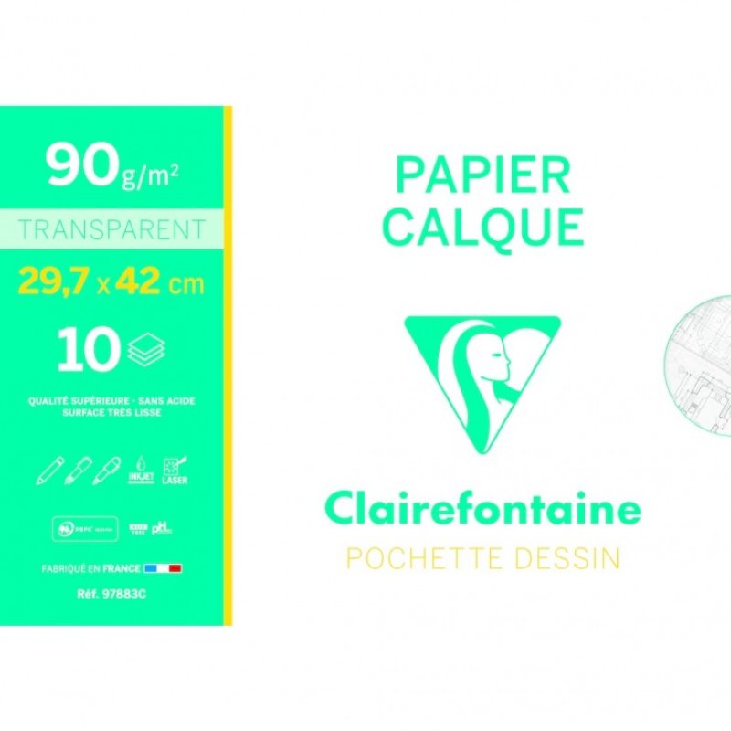Clairefontaine Papier calque, 90/95 g/m2, A3
