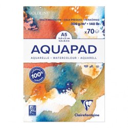 Clairefontaine Bloc de papier aquarelle AQUAPAD, 300 g/m2,A5