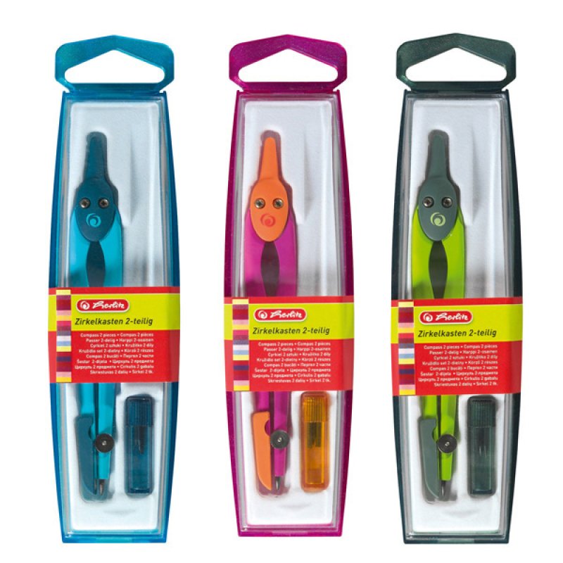 herlitz Boîte de compas 2 pièces, assorti