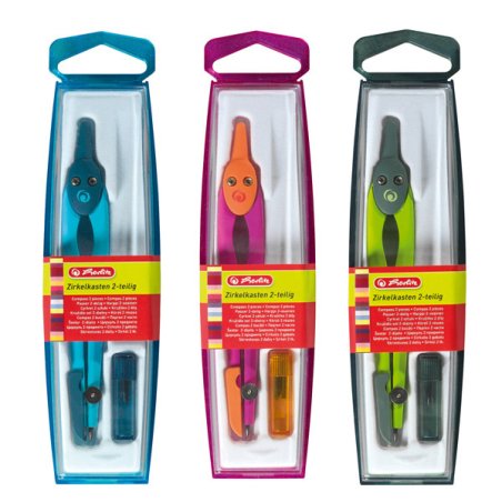 herlitz Boîte de compas 2 pièces, assorti