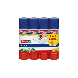 tesa ecoLogo Stick Bâton de colle, paquet de 4, 20 g