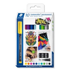 Staedtler Lumocolor 317 C10 marqueur indélébile Assortie Couleurs assorties 10 pièce(s)