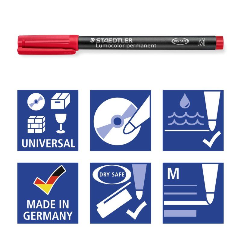 STAEDTLER Marqueur permanent 317M Lumocolor, étui de 4