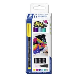 STAEDTLER Marqueur permanent 318F Lumocolor, étui de 6