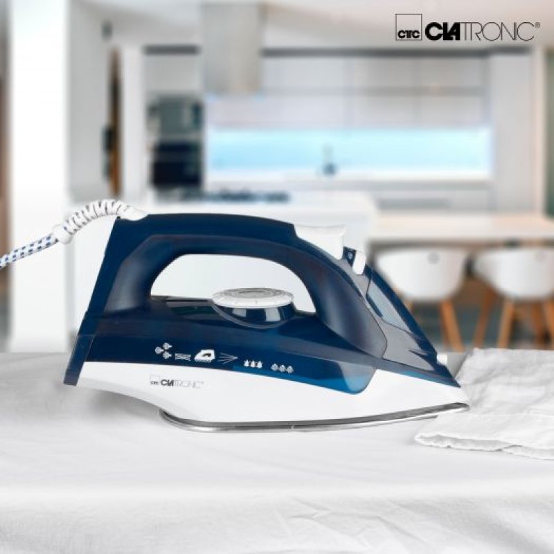 Clatronic DB 3704 Steam iron Stainless Steel soleplate 2200 W Blue, White