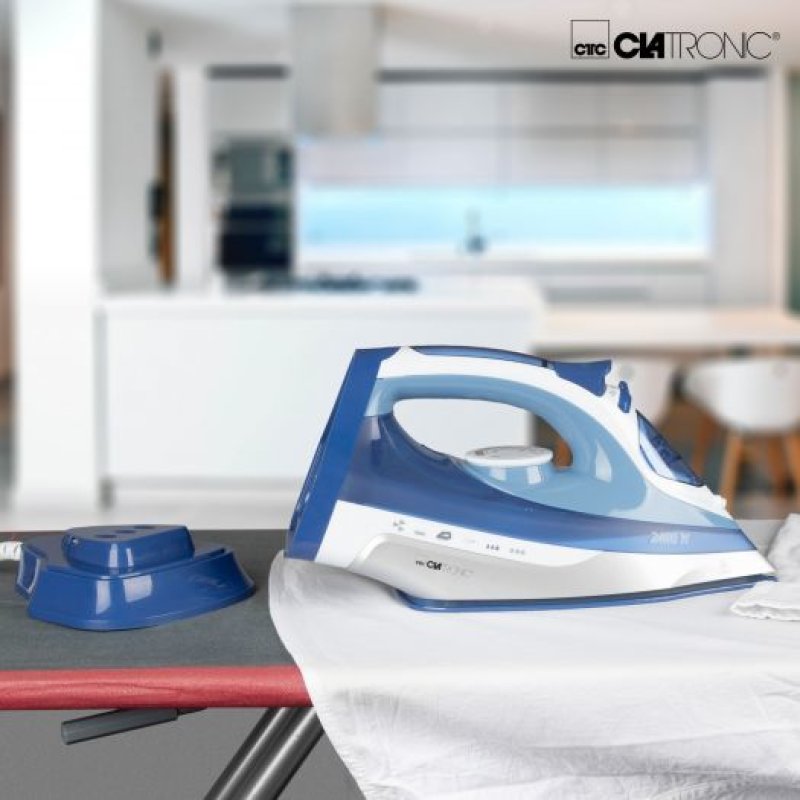 Clatronic DB 3706 iron Dry & Steam iron Ceramic soleplate 2400 W Blue, White