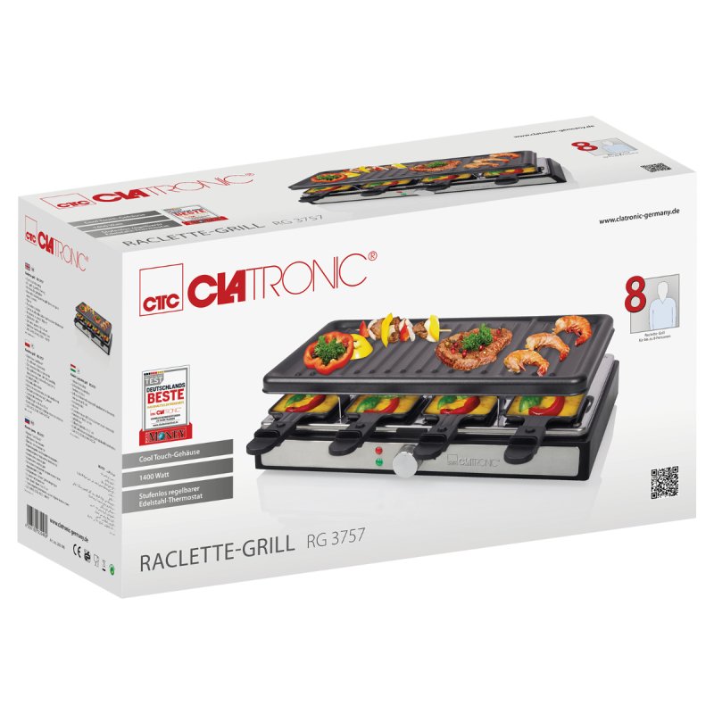 Clatronic RG 3757 raclette grill 8 person(s) 1400 W