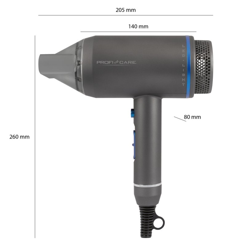 ProfiCare 330820 sèche-cheveux 1800 W Bleu, Gris