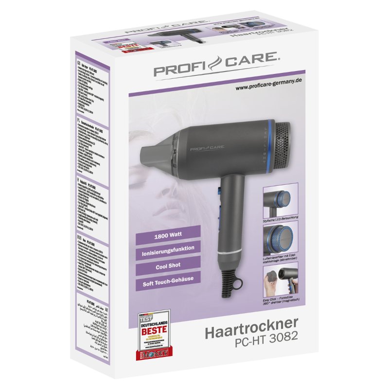 ProfiCare 330820 hair dryer 1800 W Blue, Grey