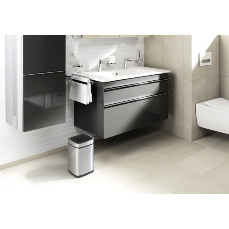 DURABLE Poubelle automatique "NO TOUCH", 6 litres, argent