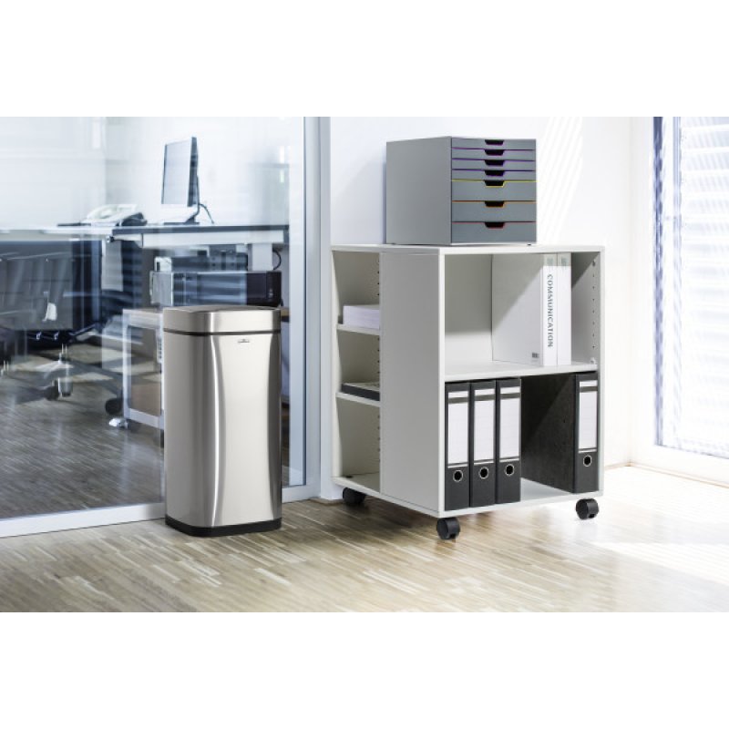 DURABLE Poubelle automatique "NO TOUCH", 21 litres, argent