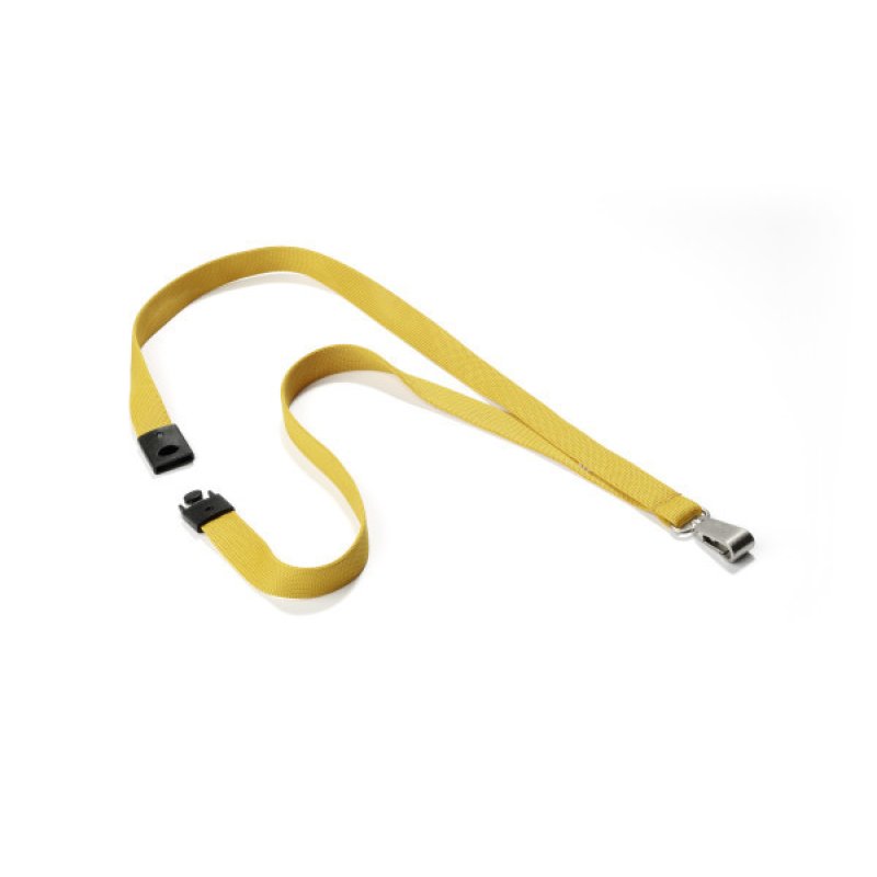 Durable Textile lanyard SOFT COLOUR Ochre sangle Porte-badge Métal, Textile Jaune