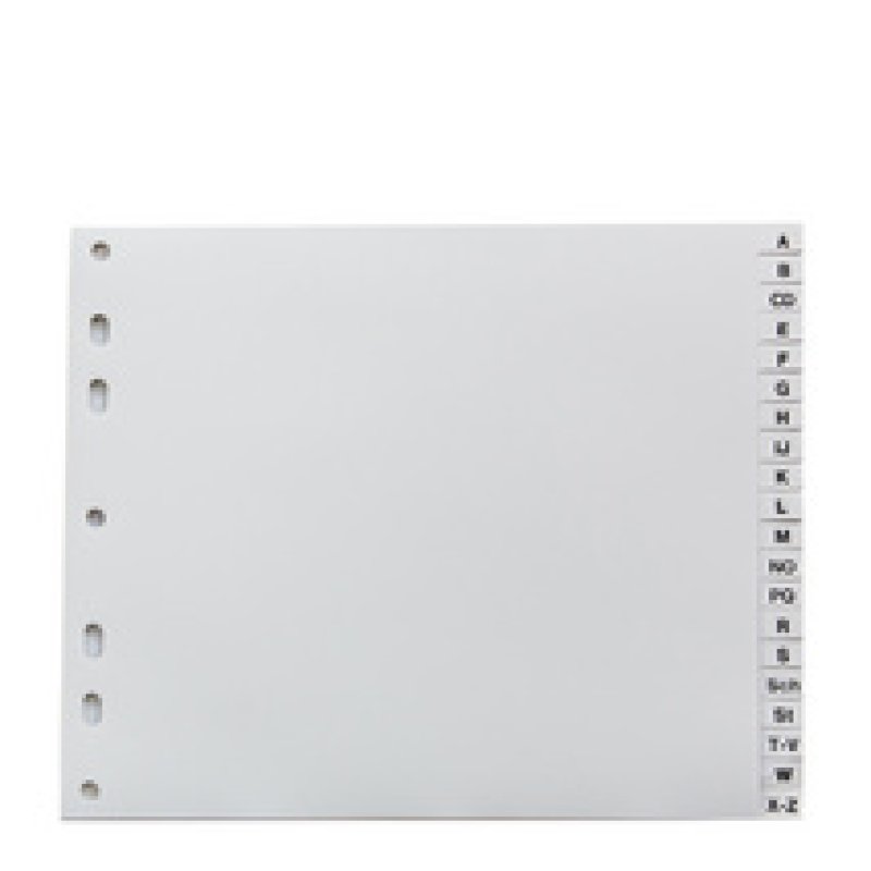 proOFFICE Intercalaires en plastique, A-Z, A4 demi hauteur