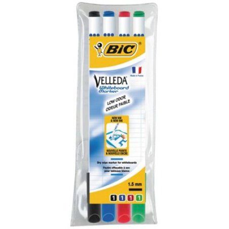 BIC 1199001724 marqueur 4 pièce(s) Noir, Bleu, Vert, Rouge