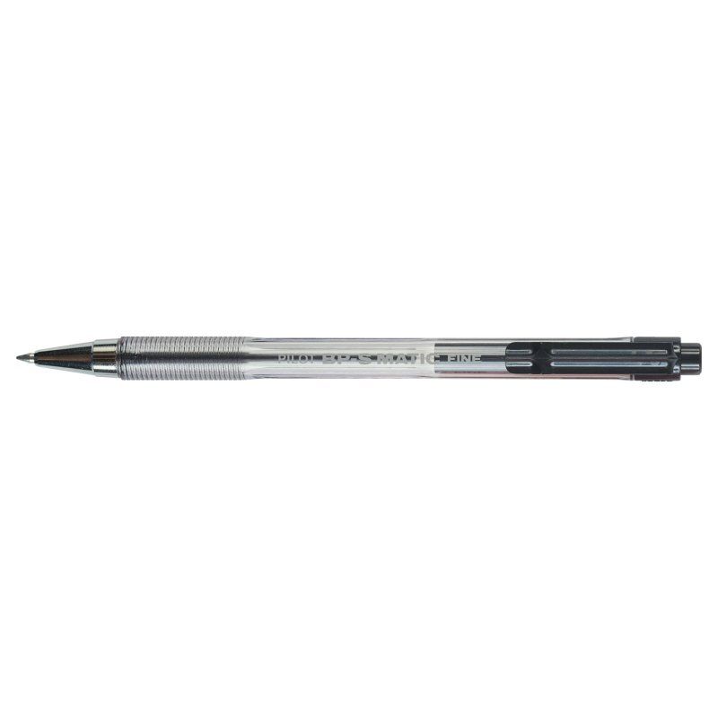 Pilot BP-S Matic Black Clip-on retractable ballpoint pen Fine
