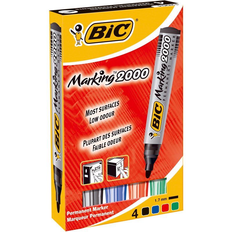BIC Marqueur permanent 2000 Ecolutions, pointe ogive, étui