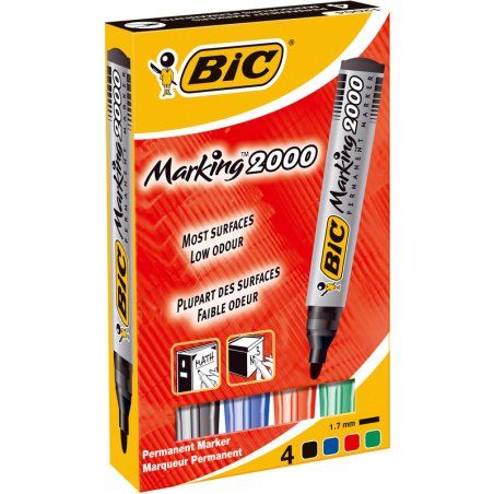 BIC Marqueur permanent 2000 Ecolutions, pointe ogive, étui