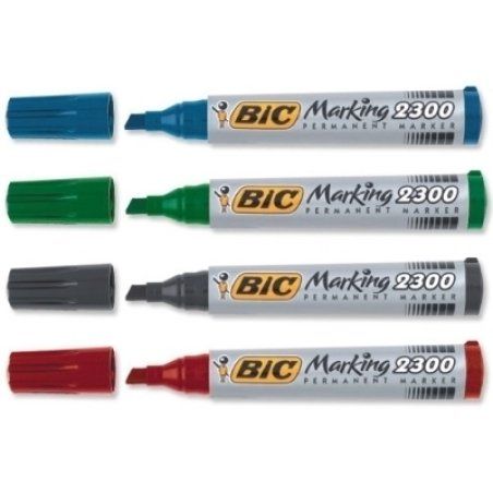 BIC Marking 2300 permanent marker Chisel tip Black, Blue, Green, Red 4 pc(s)