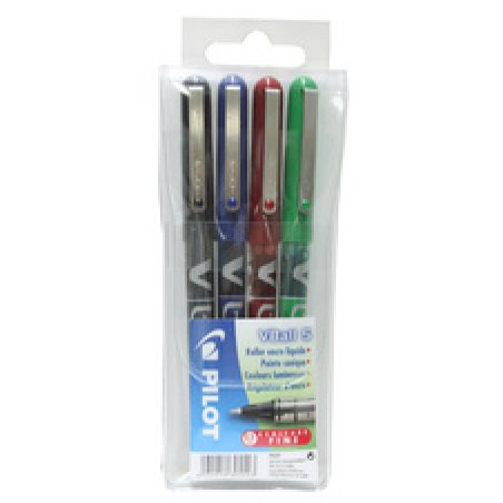 PILOT Stylo roller V Ball VB 5, étui de 4 stylos roller