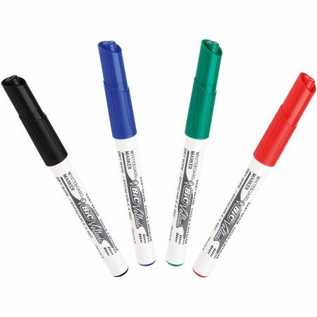 BIC Velleda 1741 marqueur 4 pièce(s) Pointe ogive Noir, Bleu, Vert, Rouge