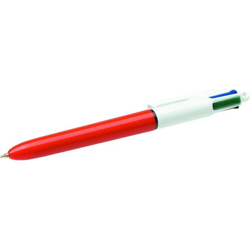 BIC 4-Color Black, Blue, Green, Red Clip-on retractable ballpoint pen Fine