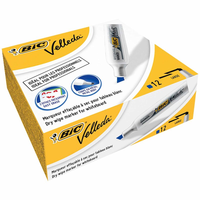 BIC Velleda 1781 marker 12 pc(s) Chisel tip Blue