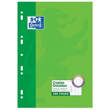 Oxford Copies doubles perforées, A4, séyès, 200 pages