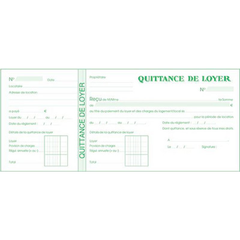EXACOMPTA Carnet à souche "Quittances de loyer"