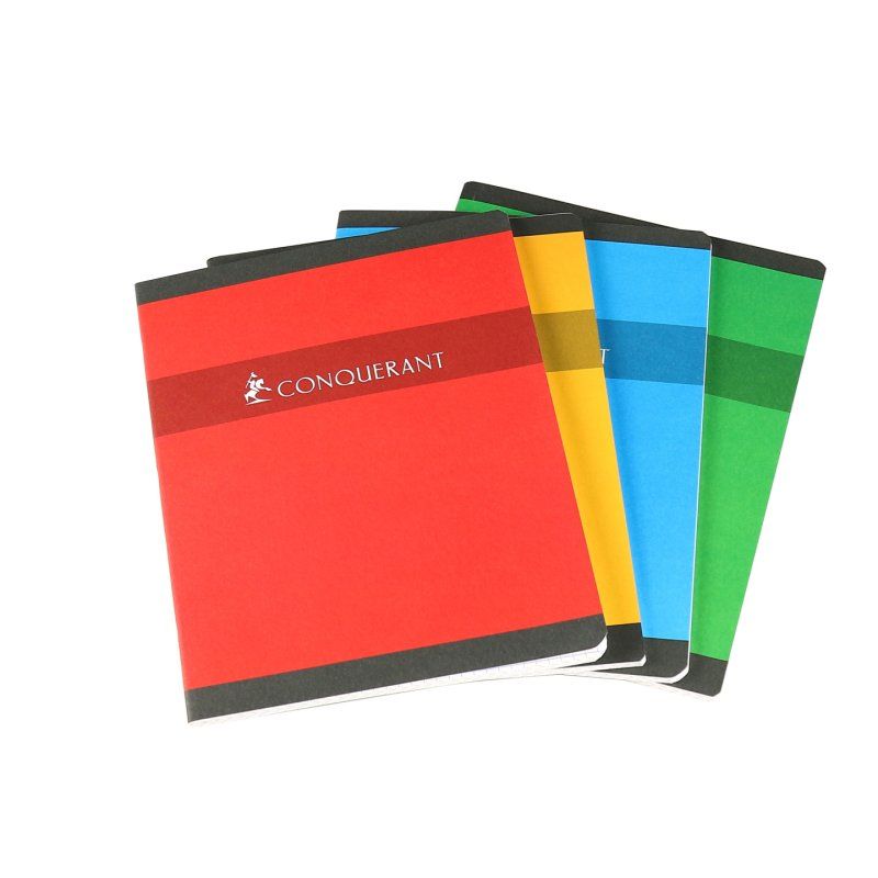 Conquerant 100100926 writing notebook 96 sheets Red, Green, Yellow, Blue